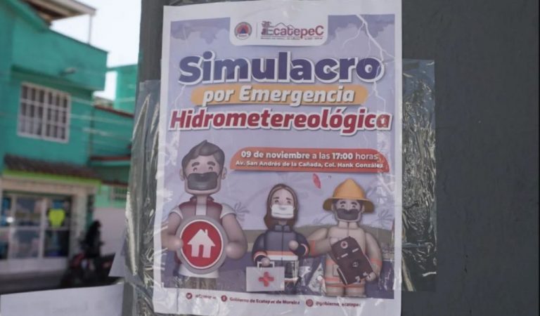 Ecatepec realizará primer simulacro para prevenir riesgos por lluvias torrenciales